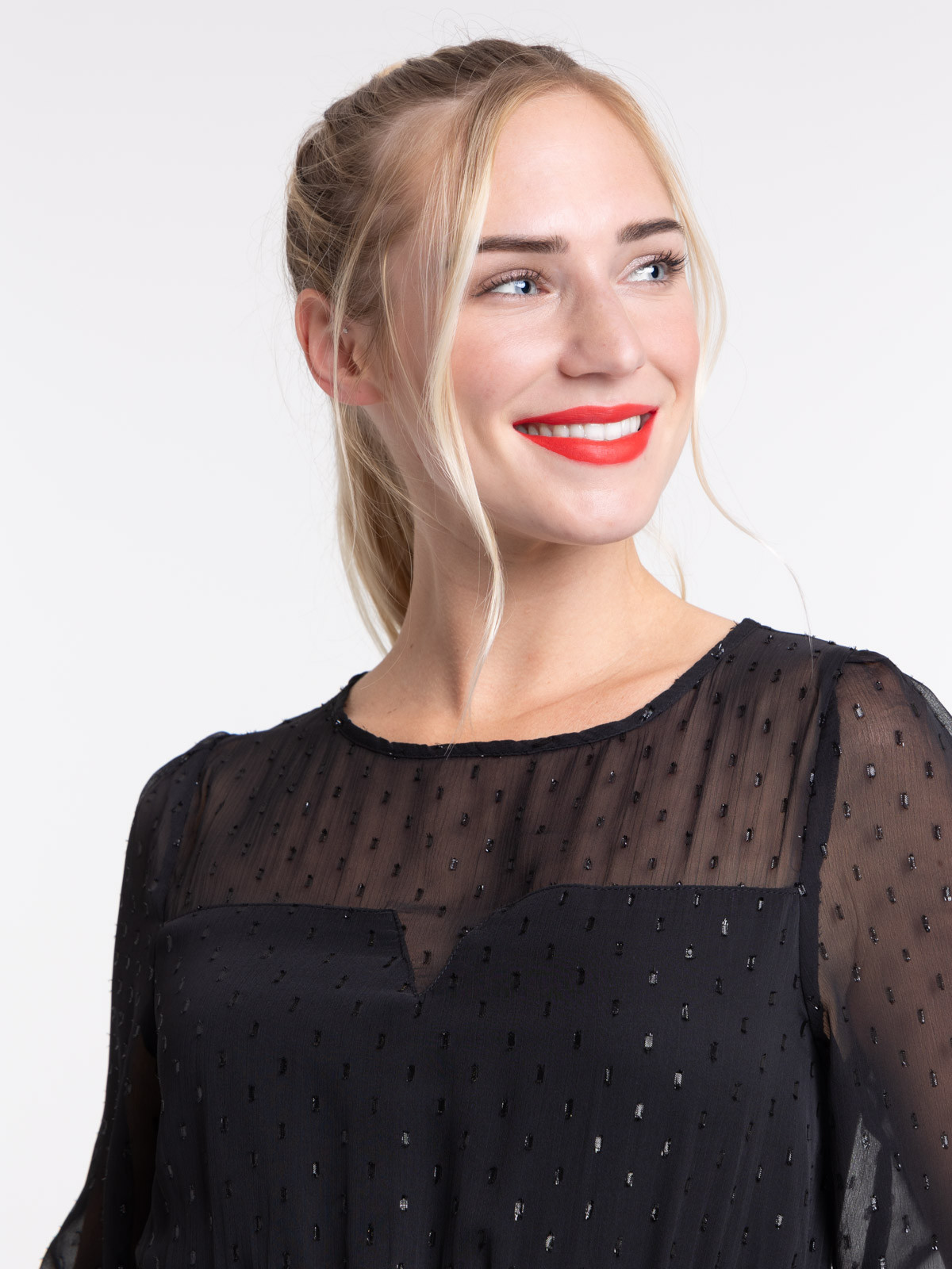 Robe longue plumetis noire femme Robe longue plumetis noire femme