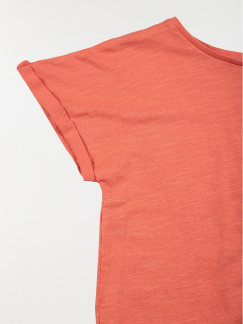 T-shirt coloris tomette fille (10-16A) T-shirt coloris tomette fille (10-16A)