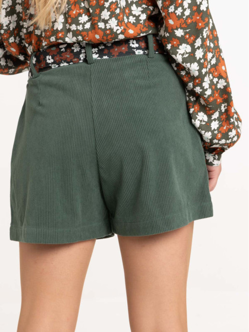 Short velours ceinture imprimée femme Short velours ceinture imprimée femme