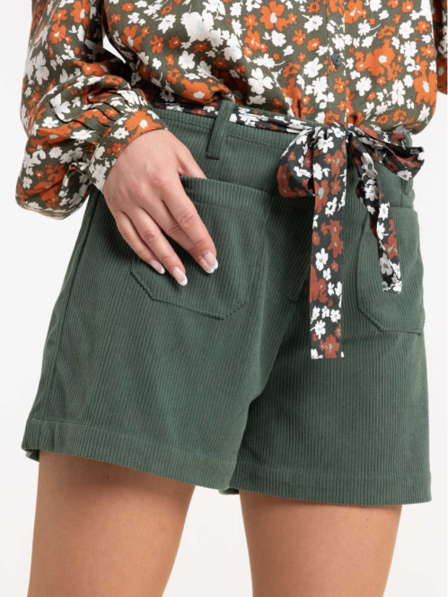 Short velours ceinture imprimée femme Short velours ceinture imprimée femme