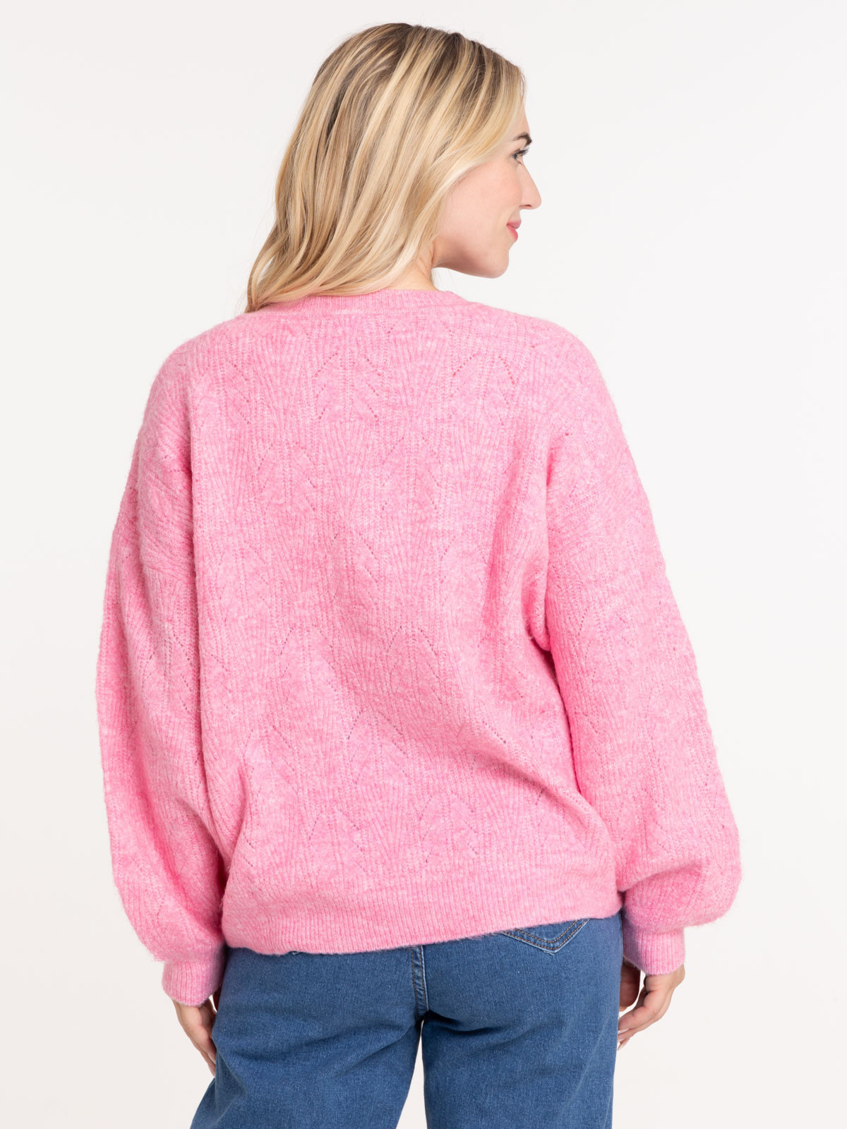 Pull col rond rose femme Pull col rond rose femme