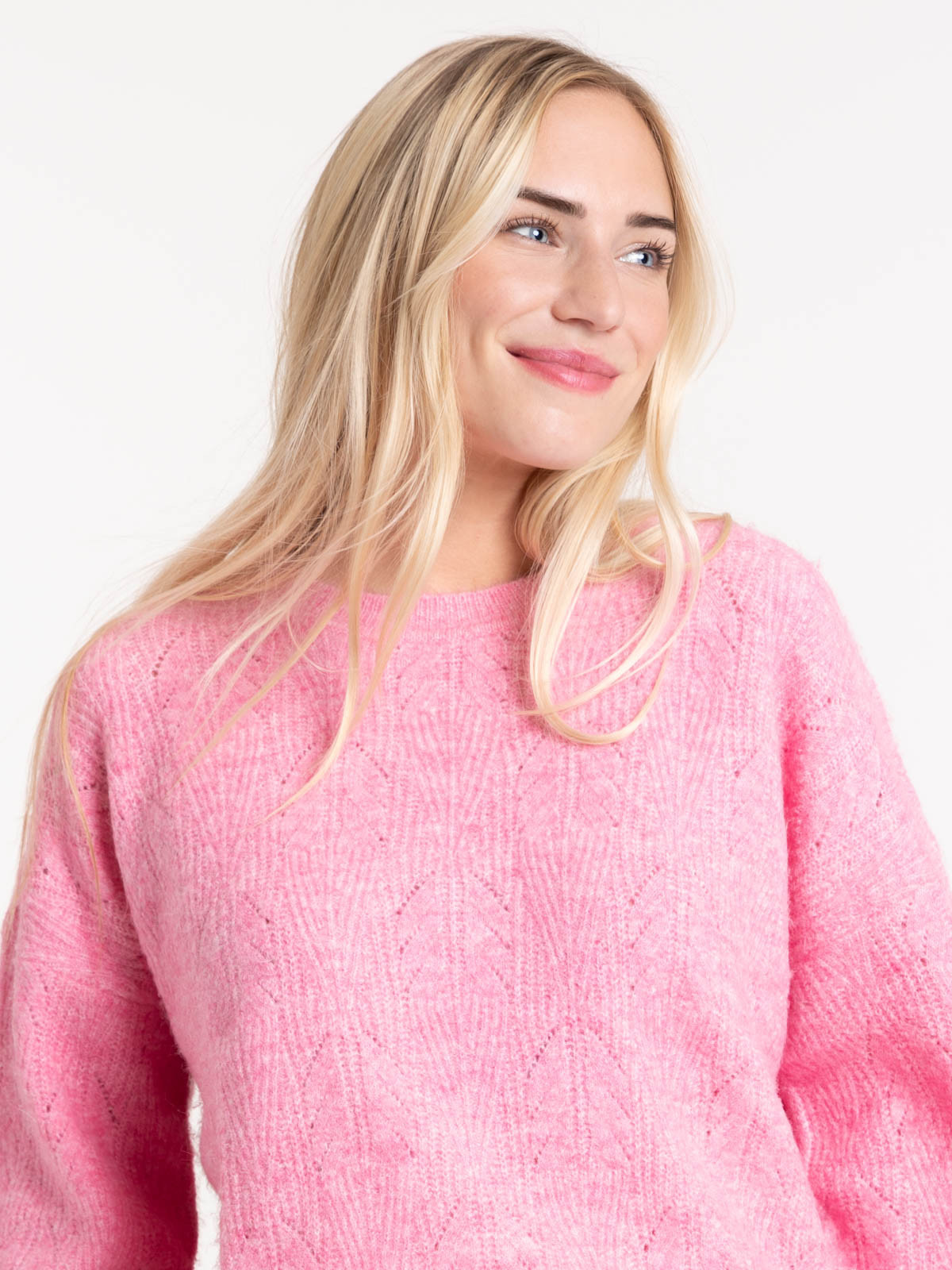 Pull col rond rose femme Pull col rond rose femme