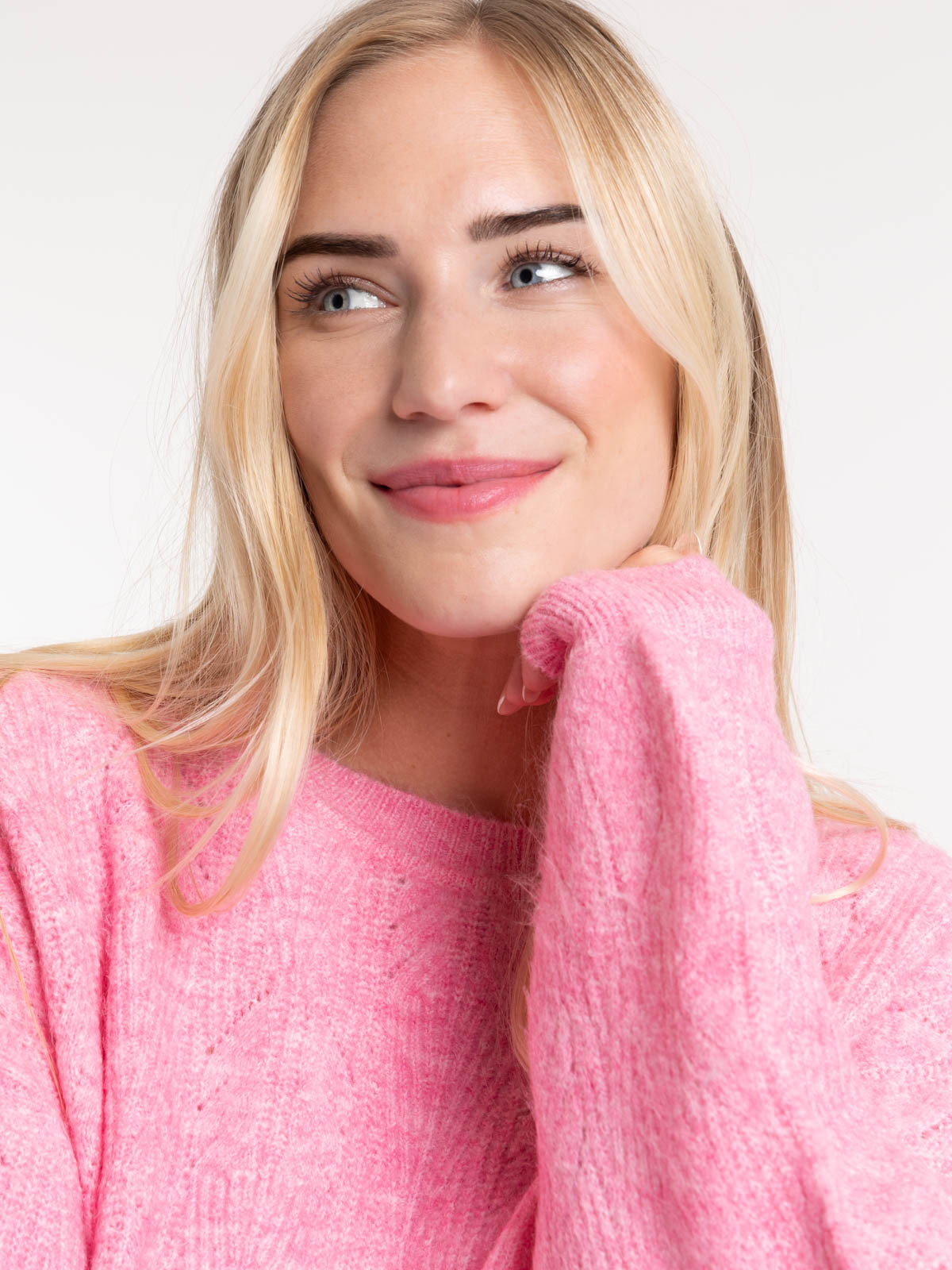 Pull col rond rose femme Pull col rond rose femme