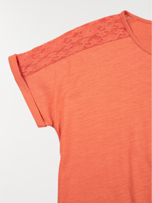 T-shirt détail dentelle fille (10-16A) T-shirt détail dentelle fille (10-16A)