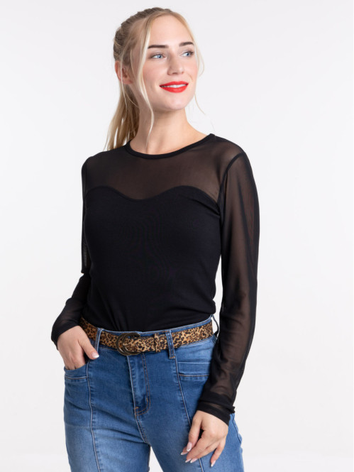 Tee-shirt noir femme