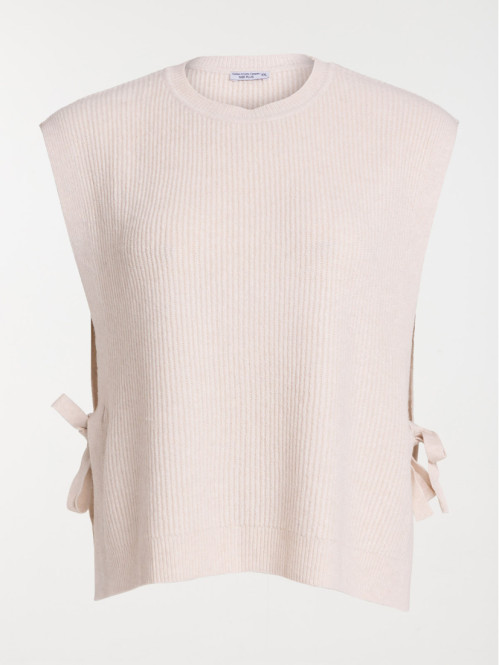 Pull crème grisée grande taille femme