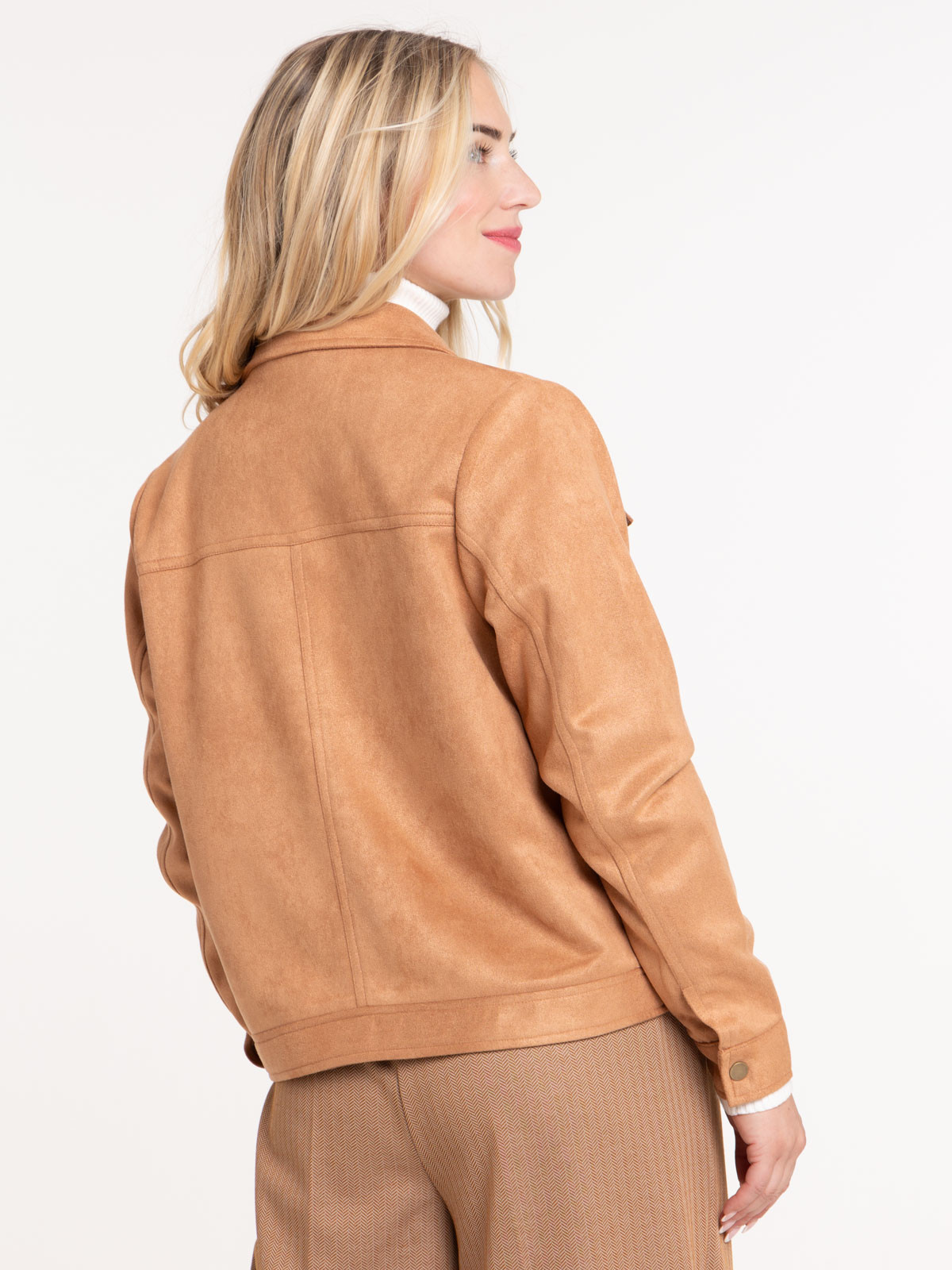 Veste suédine pressionnée femme