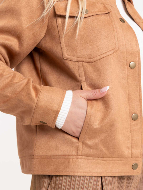 Veste suédine pressionnée femme