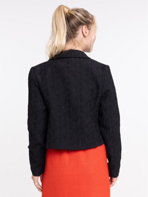 Veste noire jacquard femme