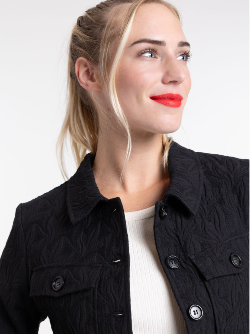 Veste noire jacquard femme