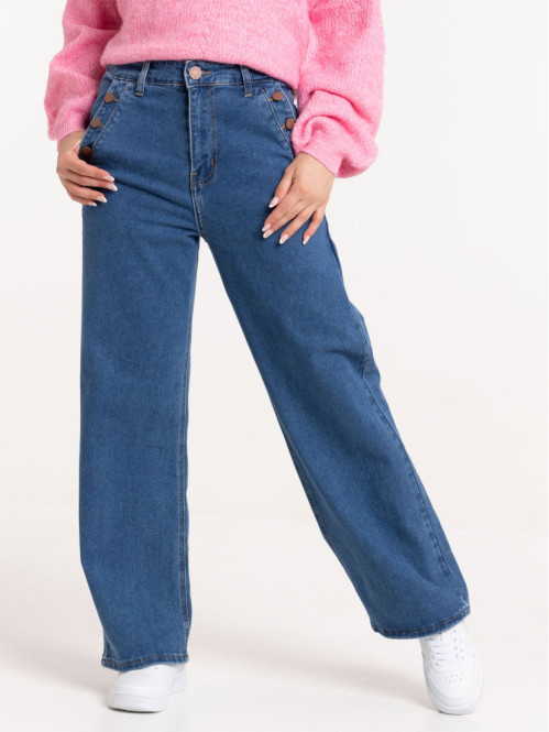 Jean wide leg taille haute femme