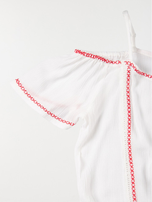 Blouse blanche bretelles fille (10-16A) Blouse blanche bretelles fille (10-16A)