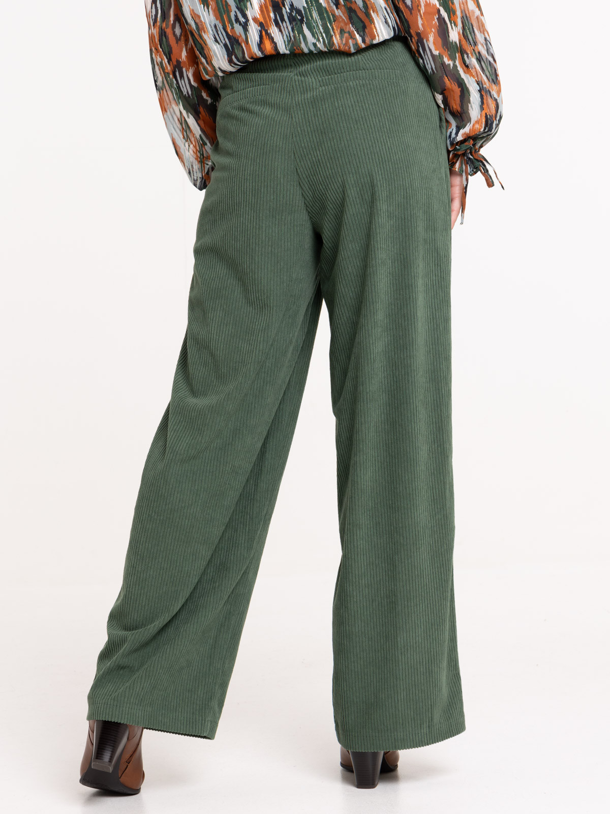 Pantalon large en velours femme