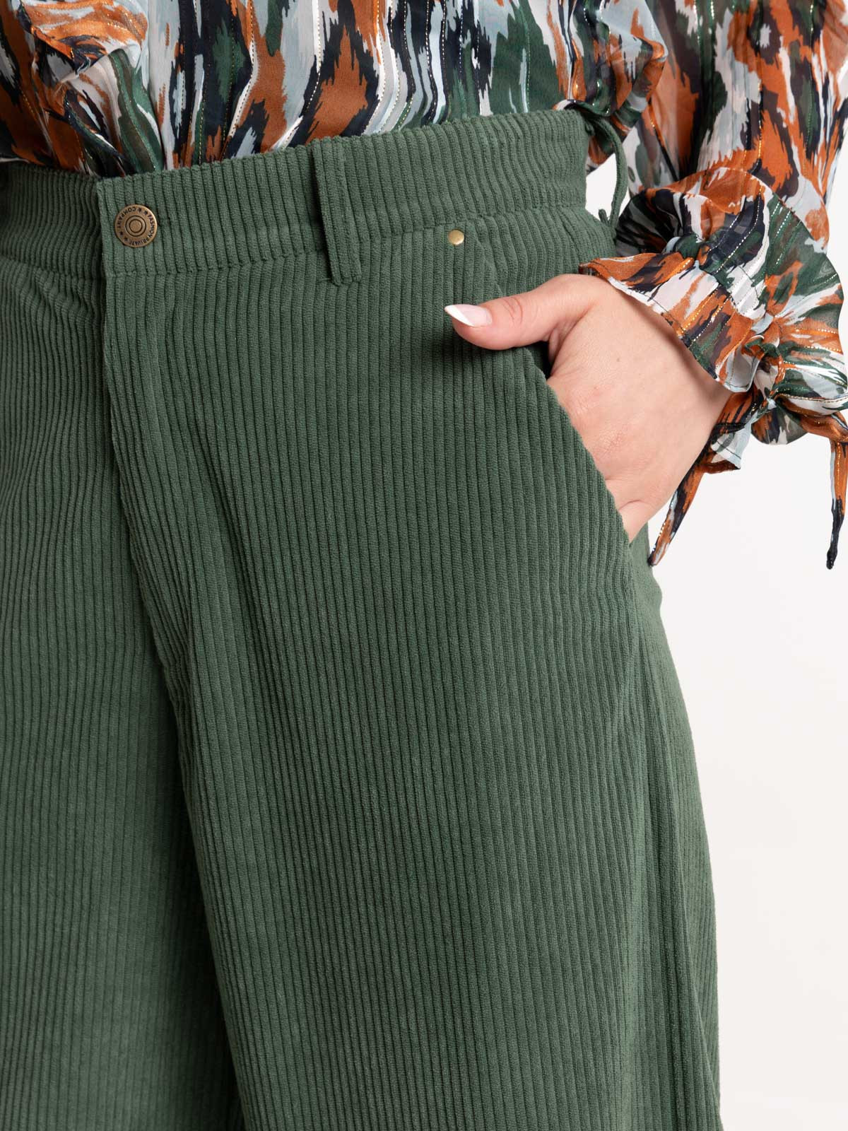 Pantalon large en velours femme