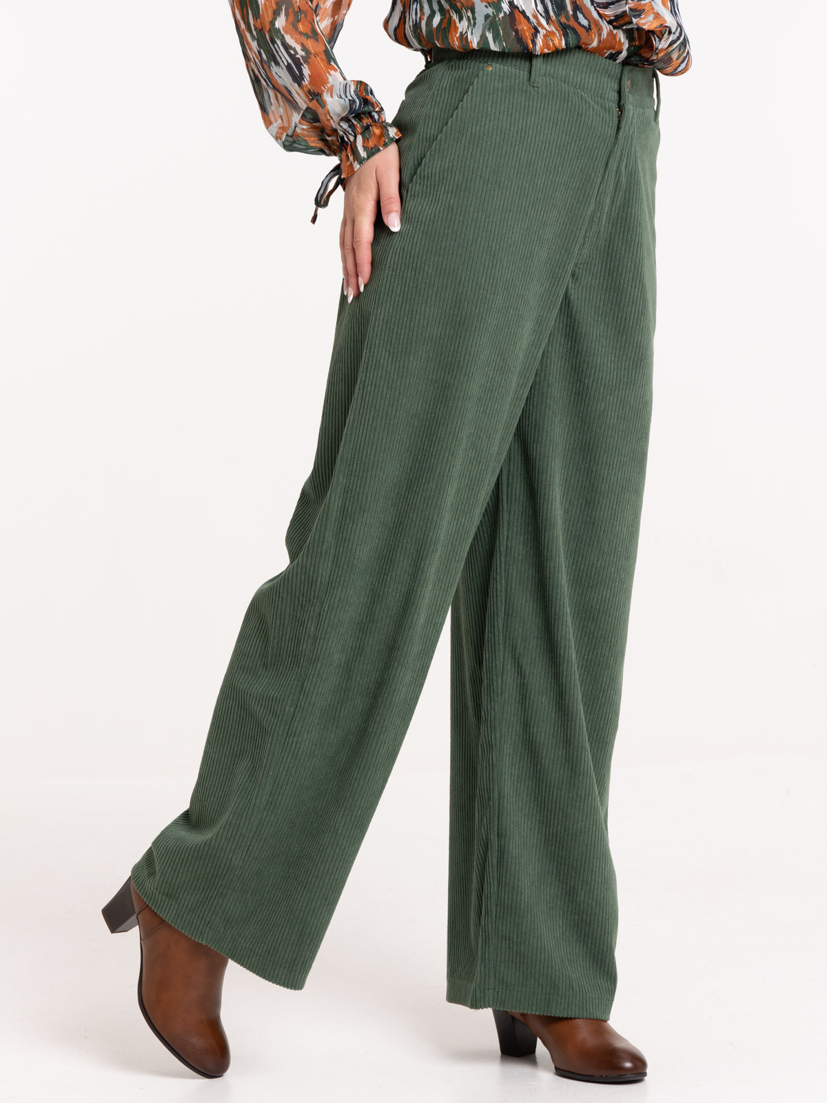 Pantalon large en velours femme