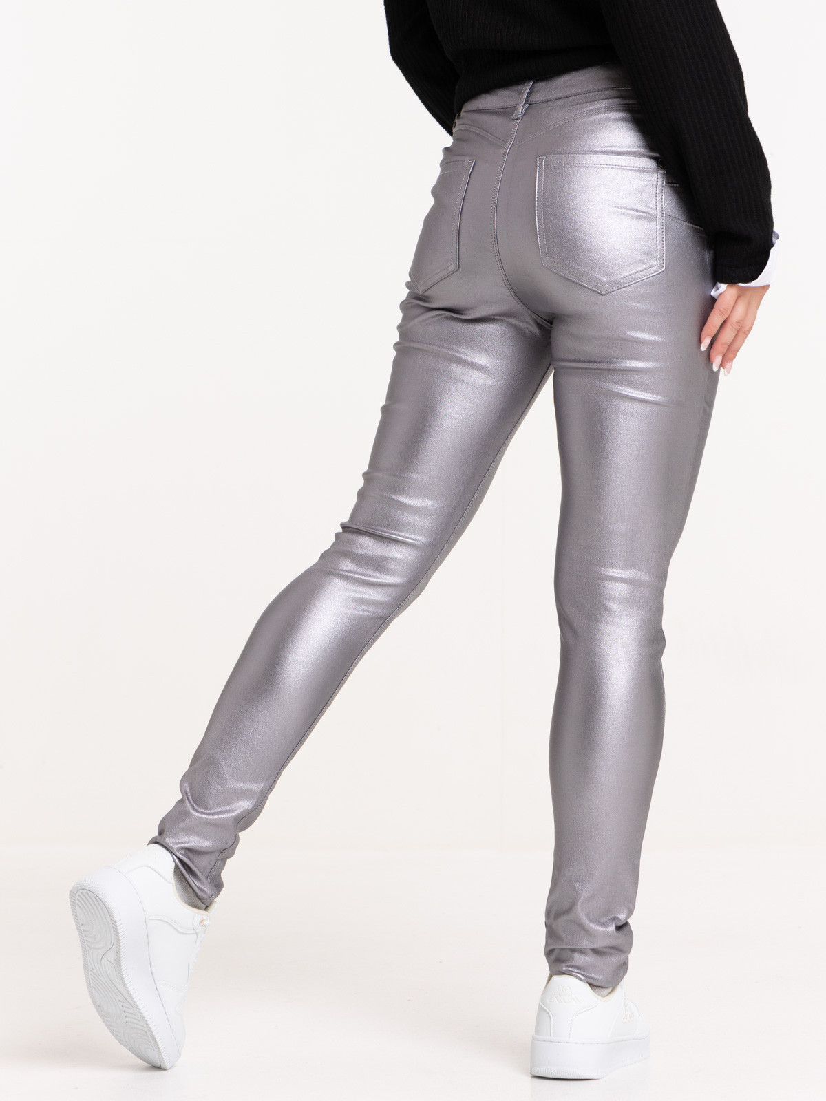Pantalon skinny enduit bronze femme Pantalon skinny enduit bronze femme