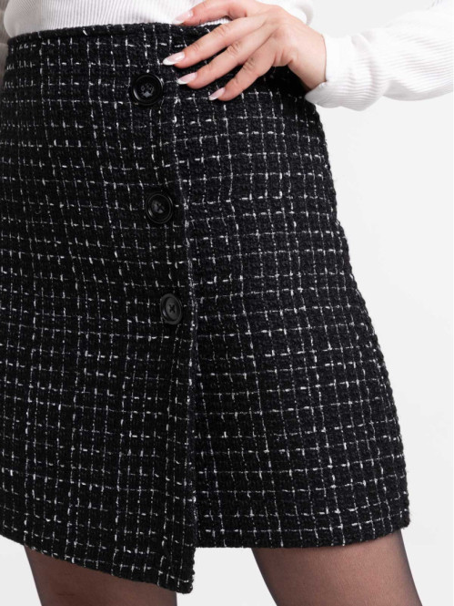 Jupe tweed noire femme Jupe tweed noire femme