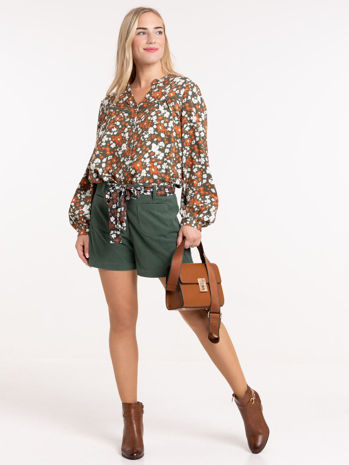 Chemise imprimée fleurie femme