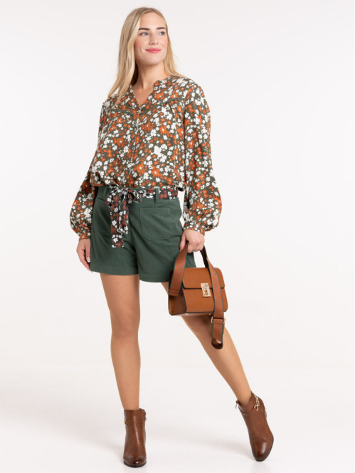 Chemise imprimée fleurie femme