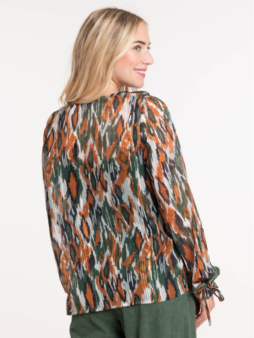 Blouse voile imprimé femme