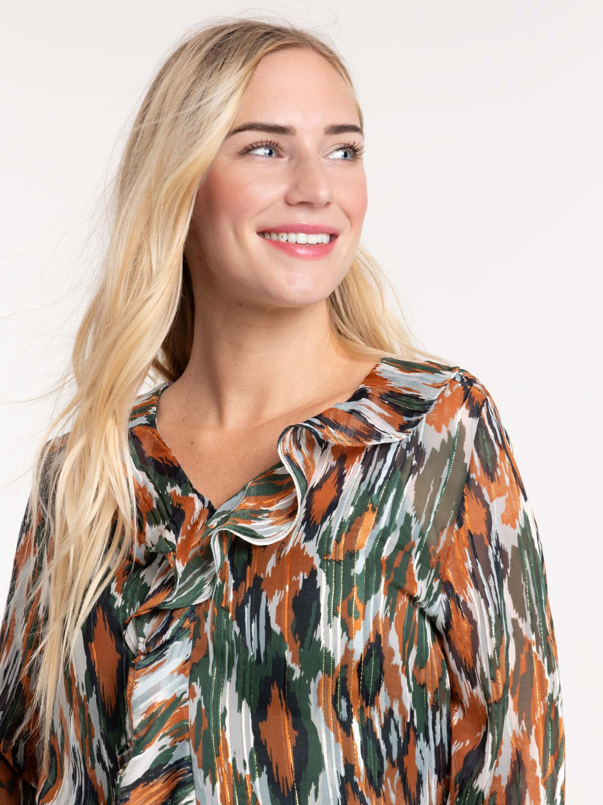 Blouse voile imprimé femme