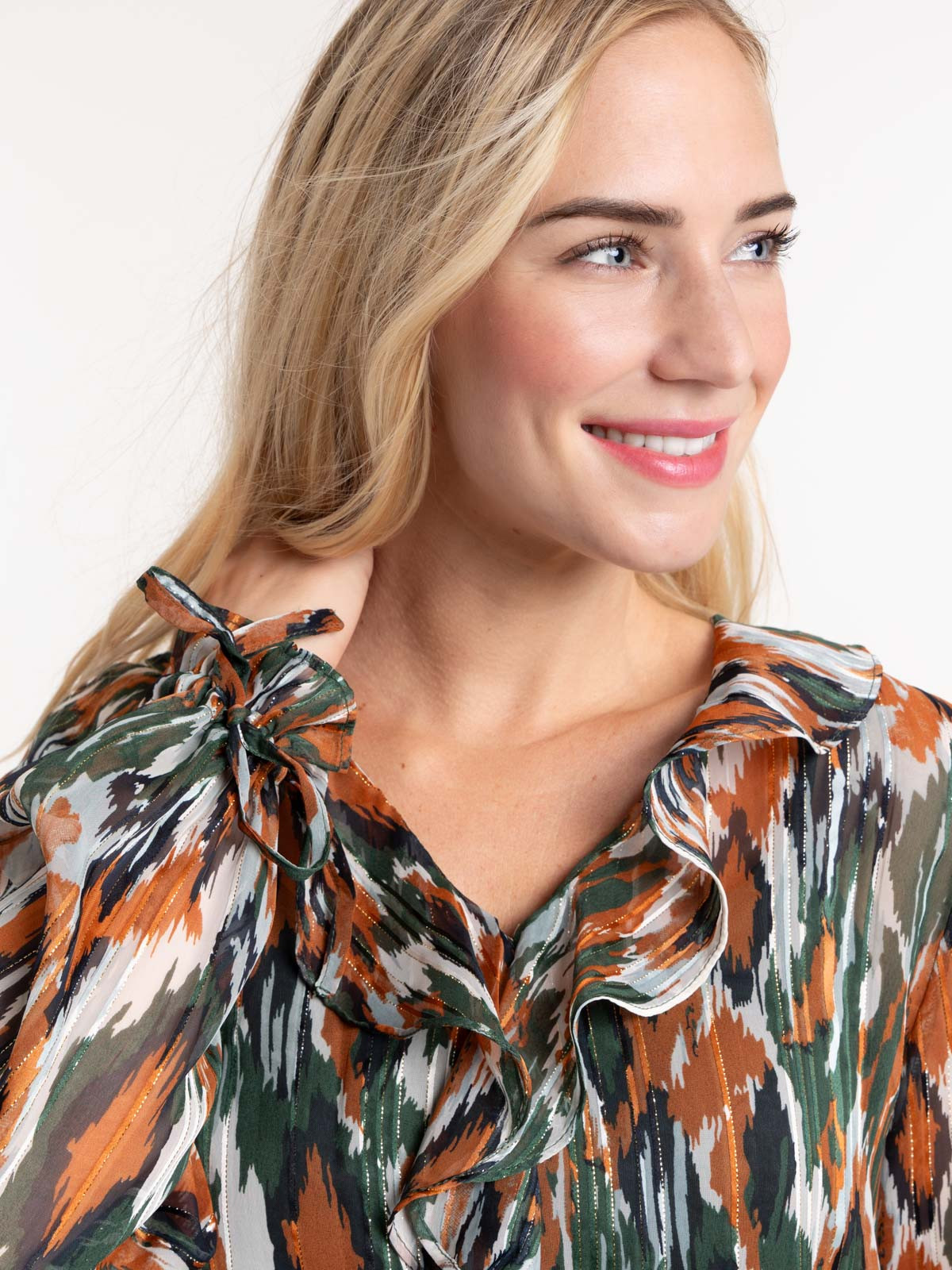 Blouse voile imprimé femme