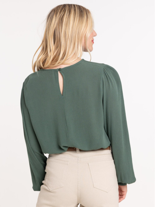 Blouse vert foncé fluide femme