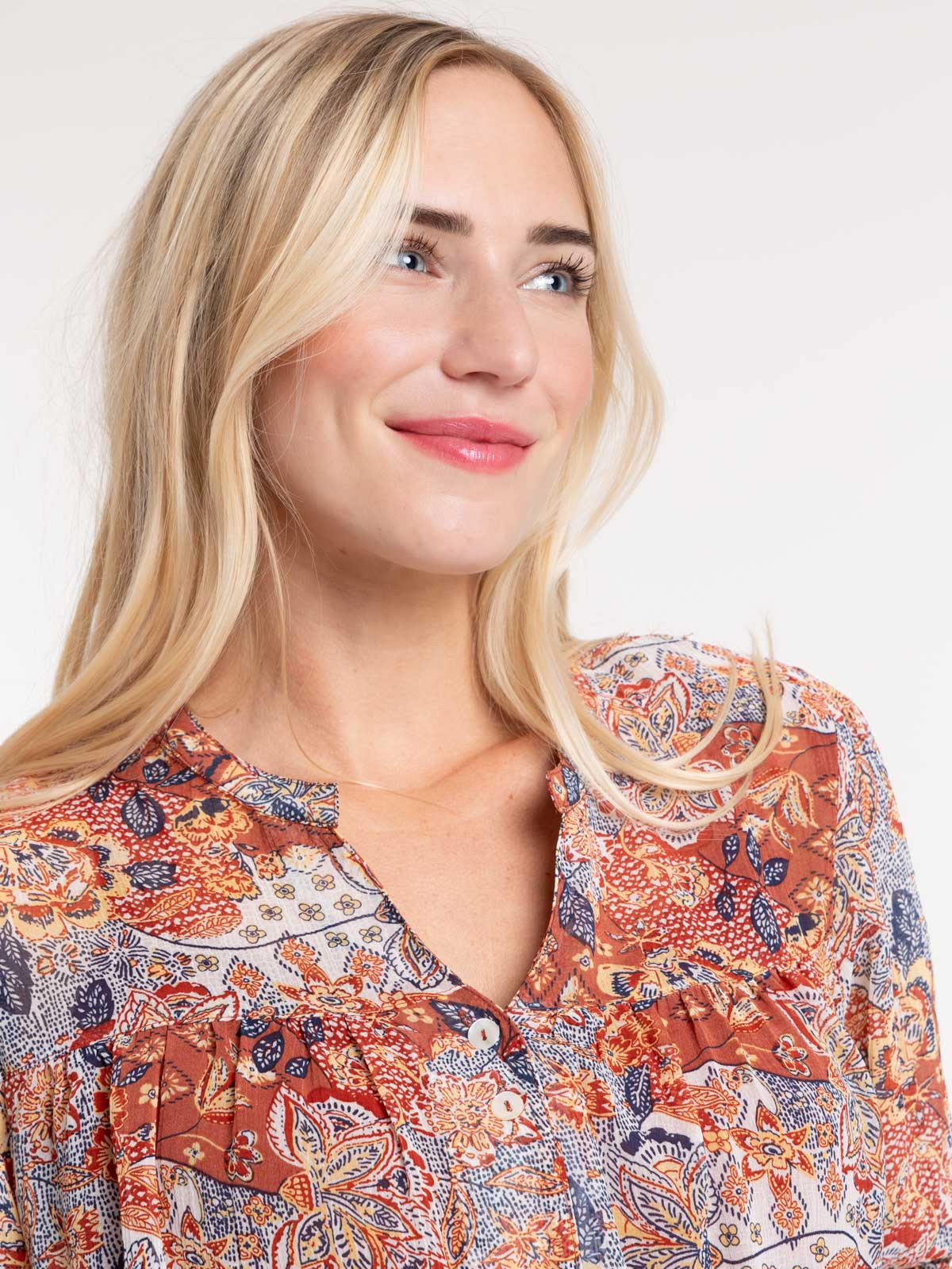 Chemise voile imprimé fantaisie femme