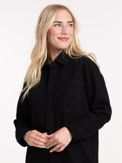Robe chemise jean noir new arrivals