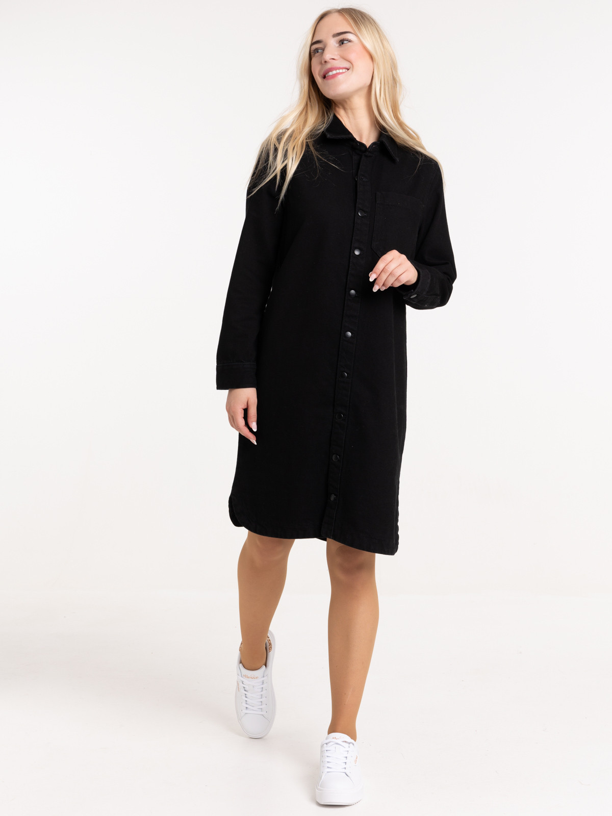 Robe chemise jean noir new arrivals