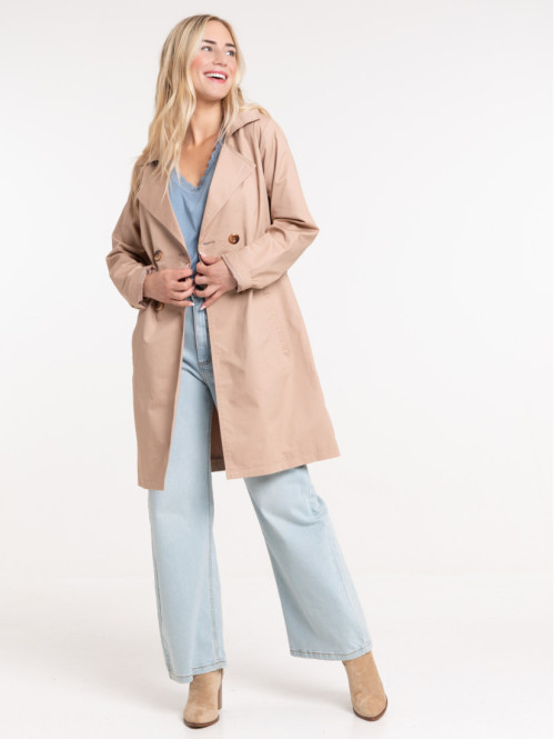 Trench coloris sarrasin femme