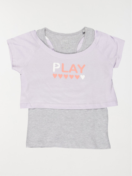 Tee-shirt 2 en 1 sport fille (3-8A)