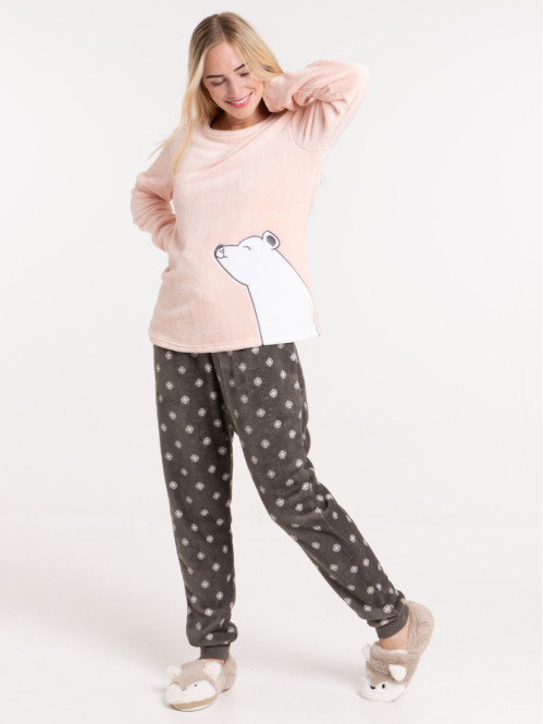 Pyjama polaire ours femme