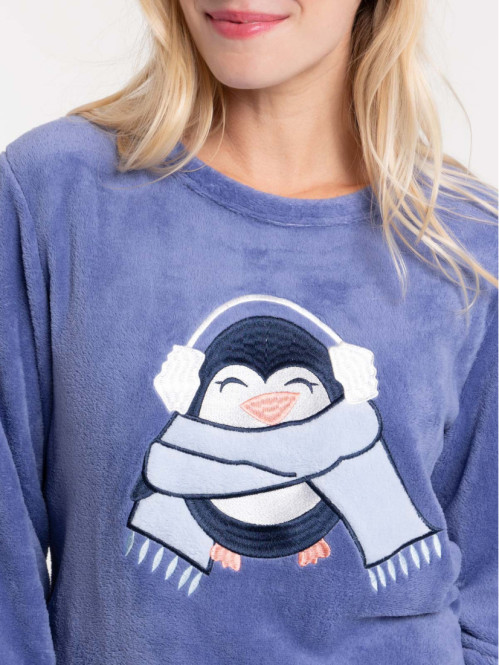Pyjama polaire pingouin femme Pyjama polaire pingouin femme