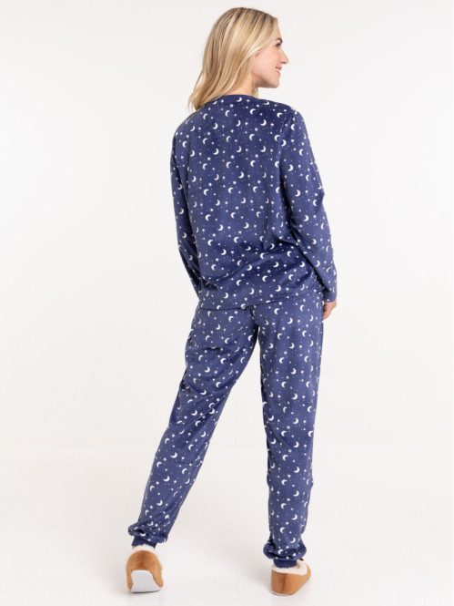 Pyjama velours lunes et étoiles femme Pyjama velours lunes et étoiles femme