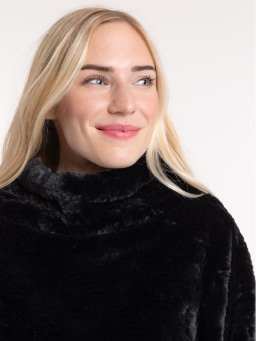 Poncho tout doux noir femme Poncho tout doux noir femme