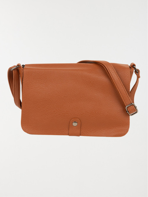 Sac à main rabat coloris unis femme