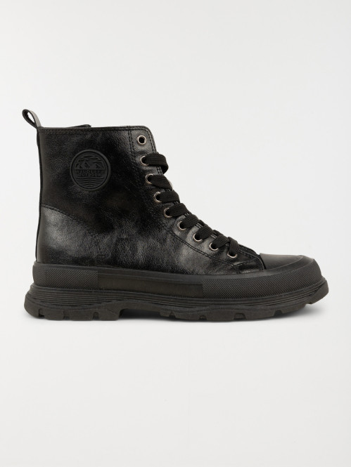 Baskets noires montantes femme (36-41)
