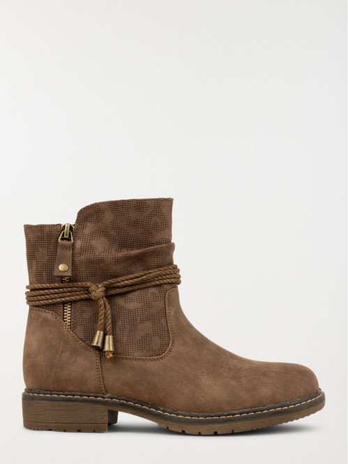 Bottines plates femme taupe (36-41)
