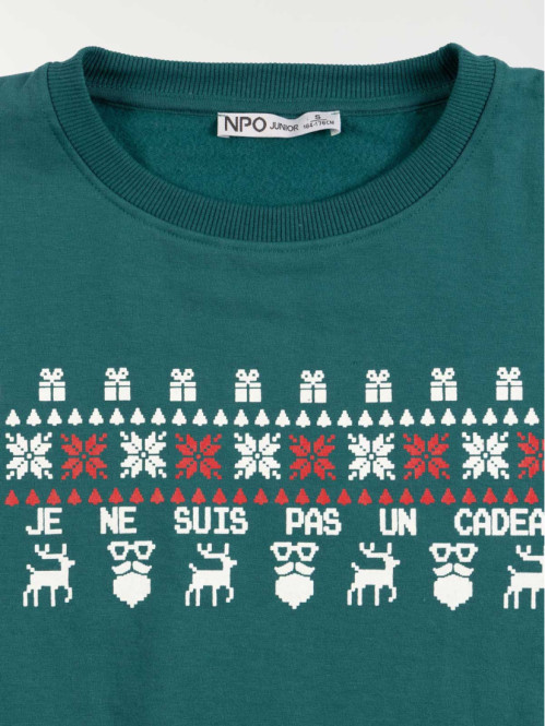 Sweat noël vert garçon (XXS-M)