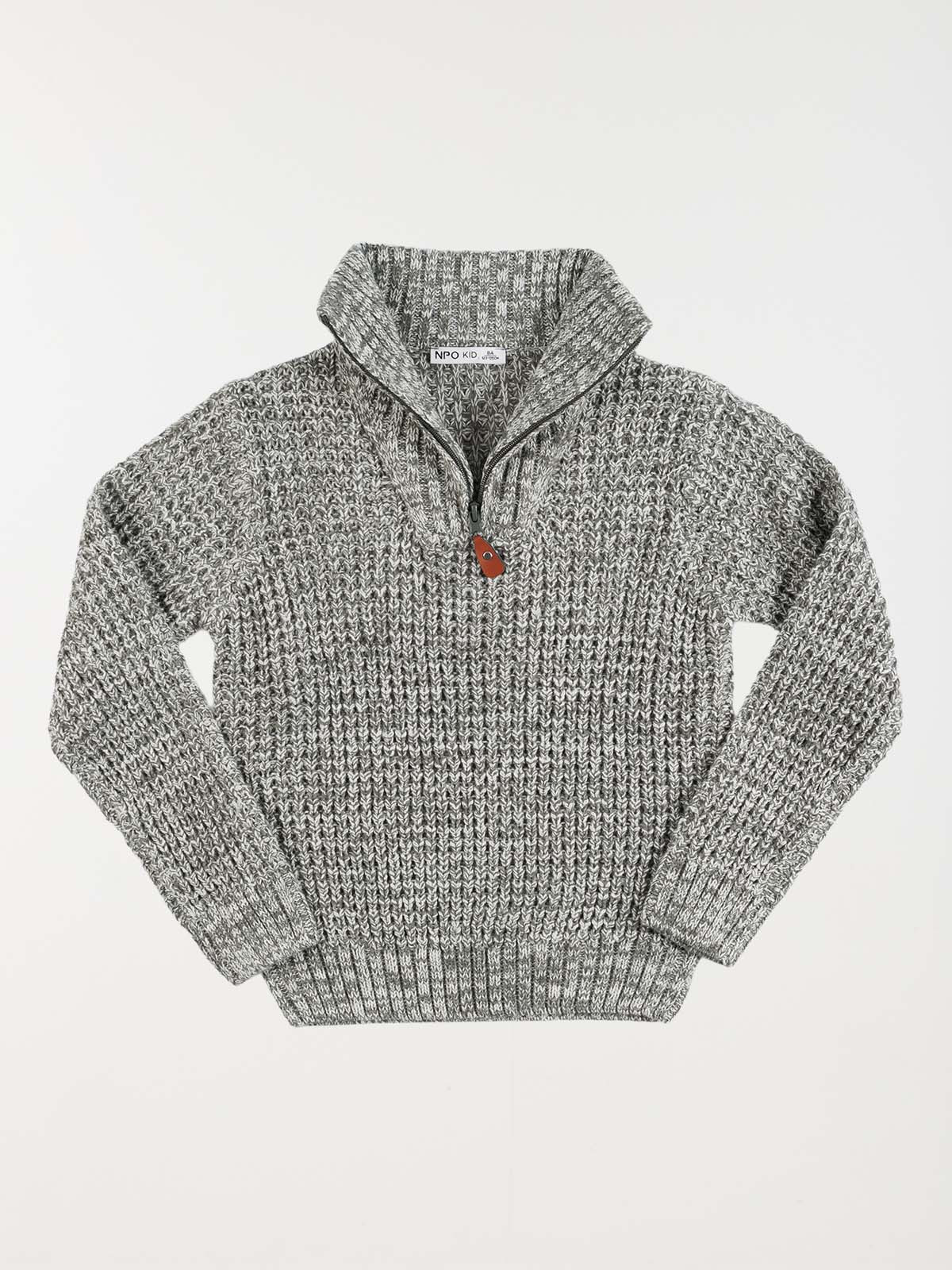 Pull col montant zippé garçon (3-12A)