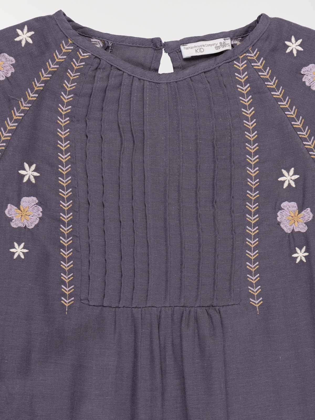 Robe broderies fleurs fille (3-12A)