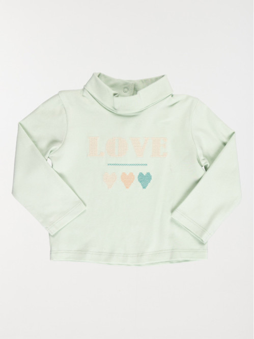 Sous pull fille love coeurs (3-36M)
