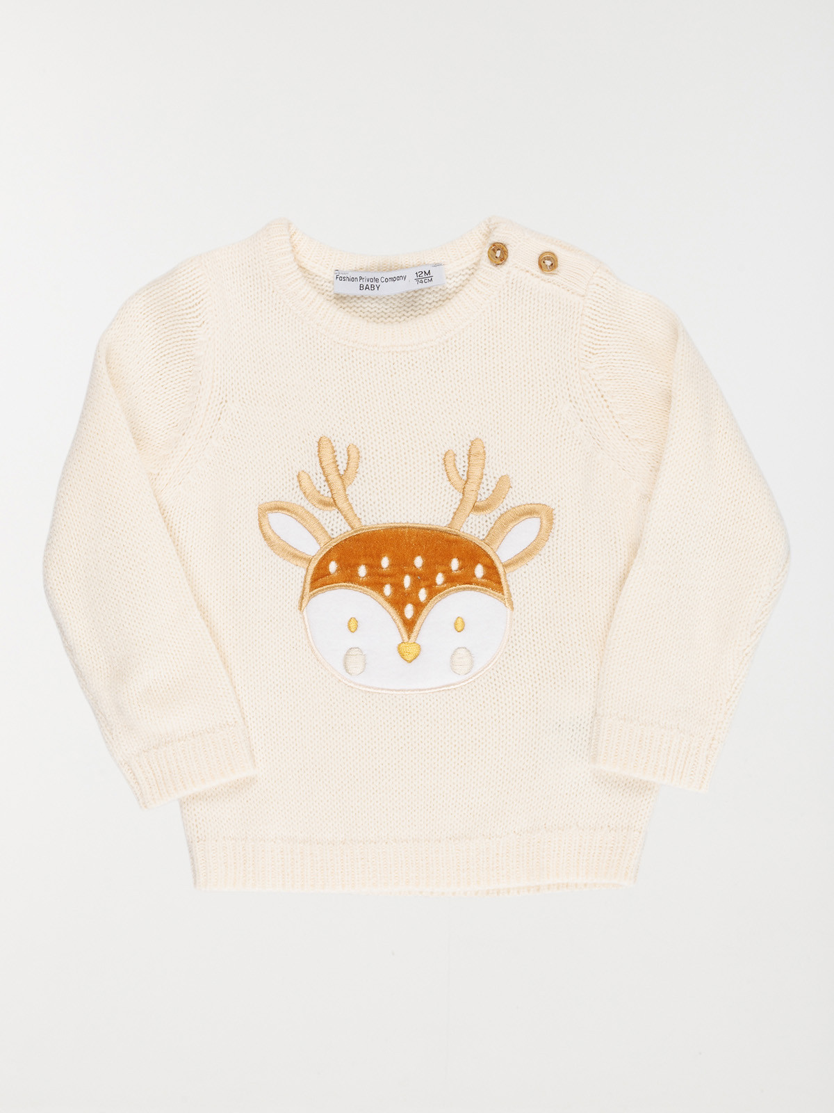 Pull fille motif cerf (3-36M)