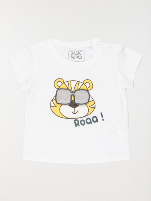 T-shirt tigre lunette 3D garçon (3-24M)