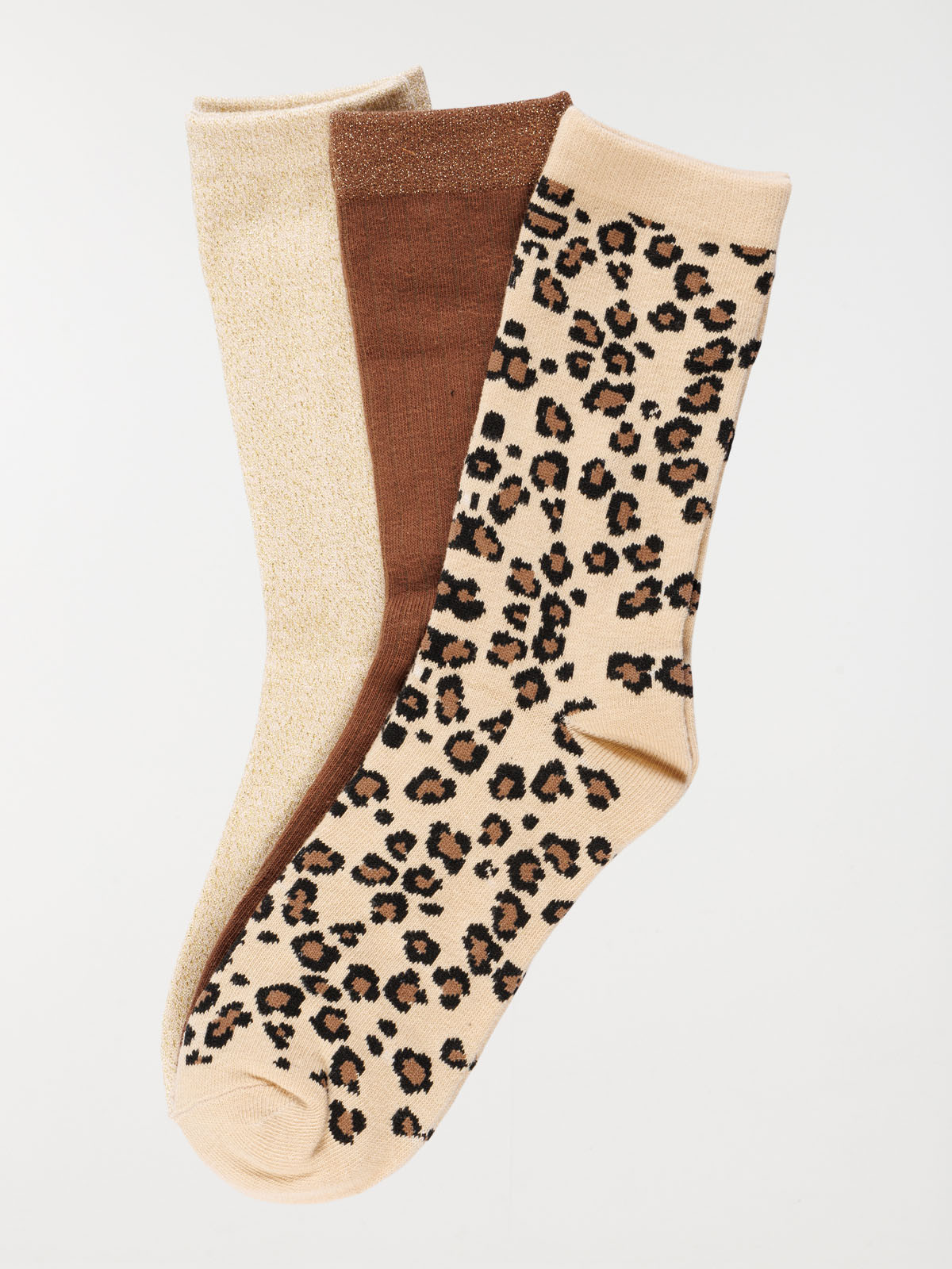 Lot 3 paires chaussettes léopard femme