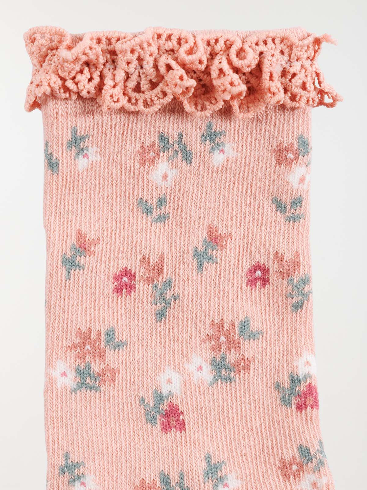 Lot 5 paires chaussettes fleurs filles