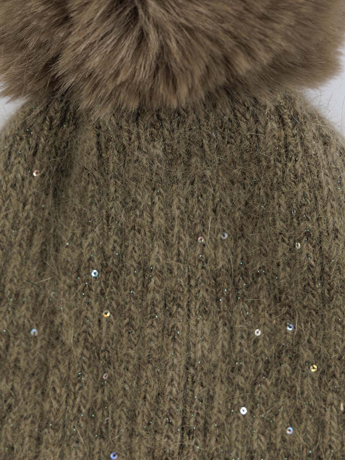 Bonnet sequins urban kaki femme
