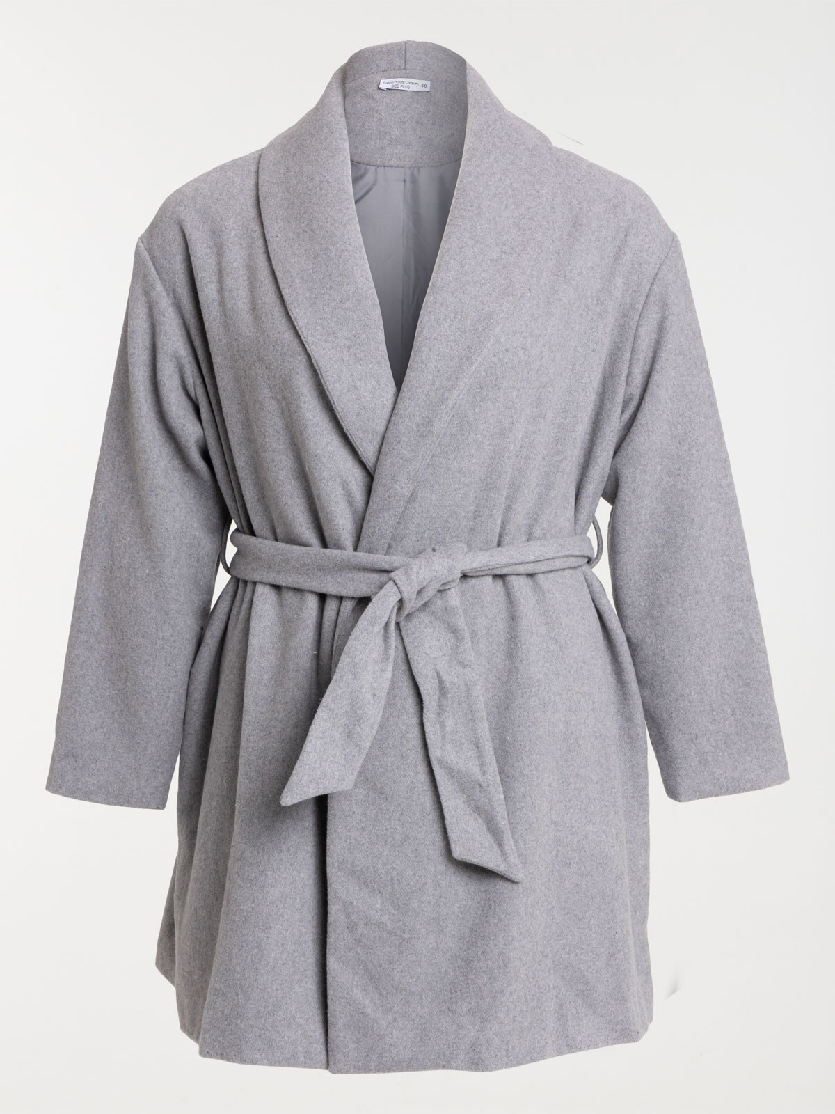 Manteau ceinturé grande taille femme