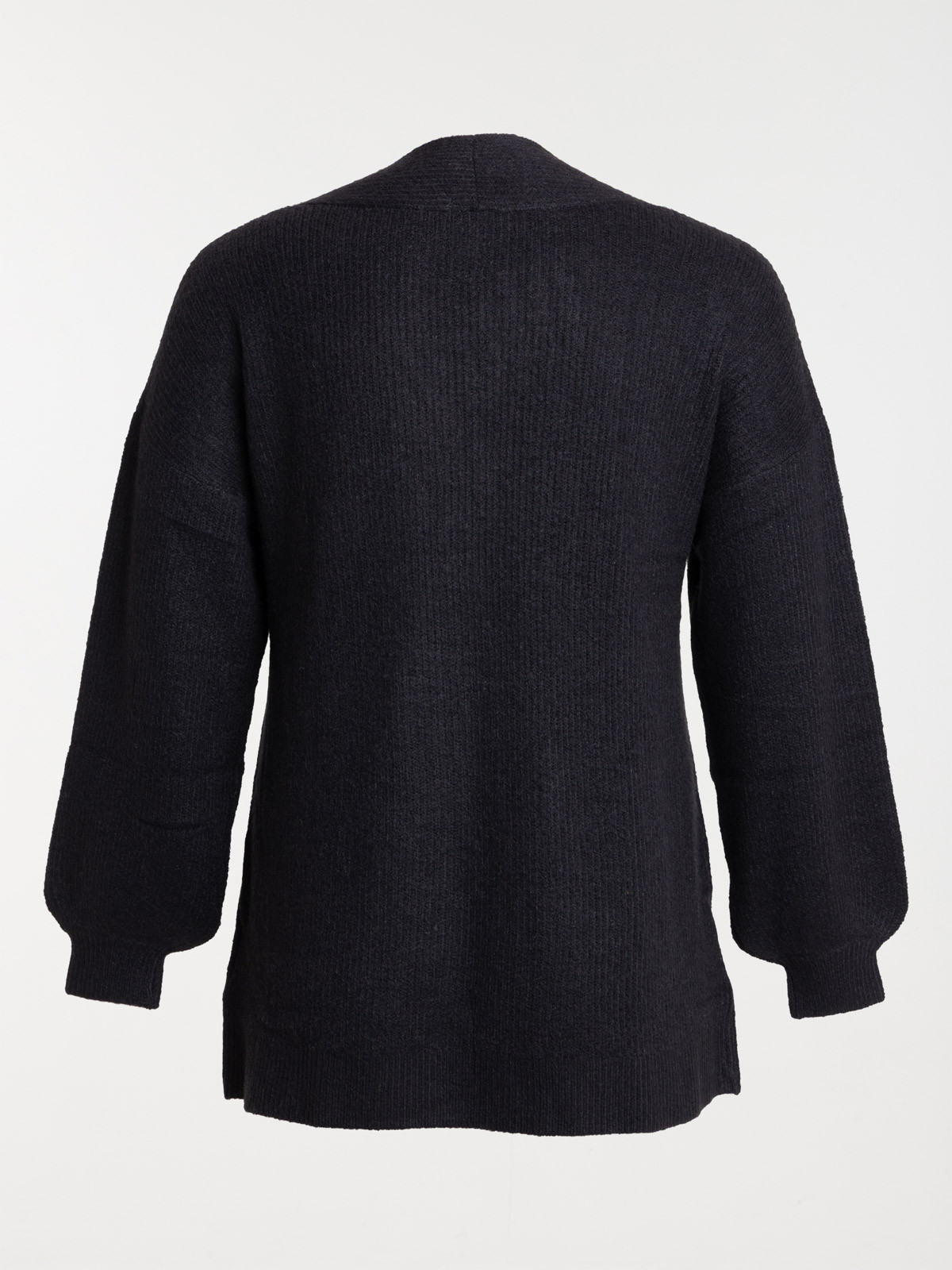 Gilet ouvert noir grande taille femme